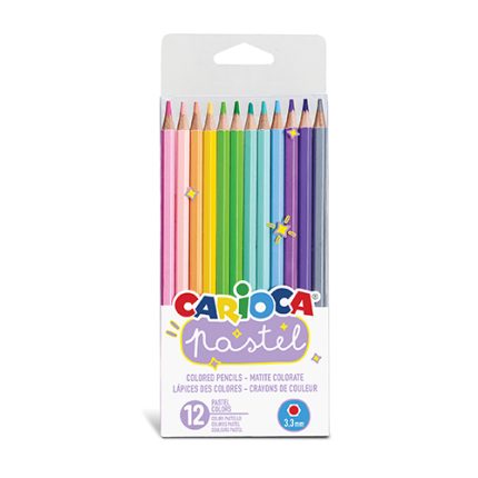 Lápis cor pastel CARIOCA com 12 unidades