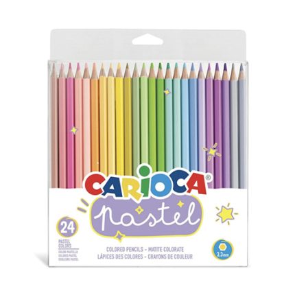 Lápis cor pastel CARIOCA com 24 unidades