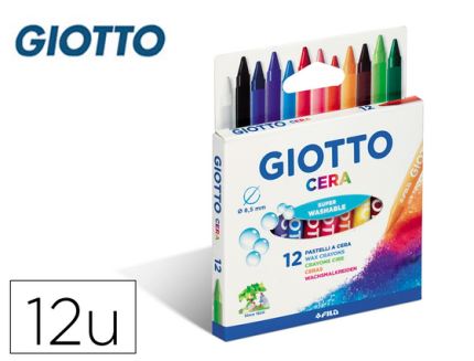Lápis de cera GIOTTO caixa de 12 cores.