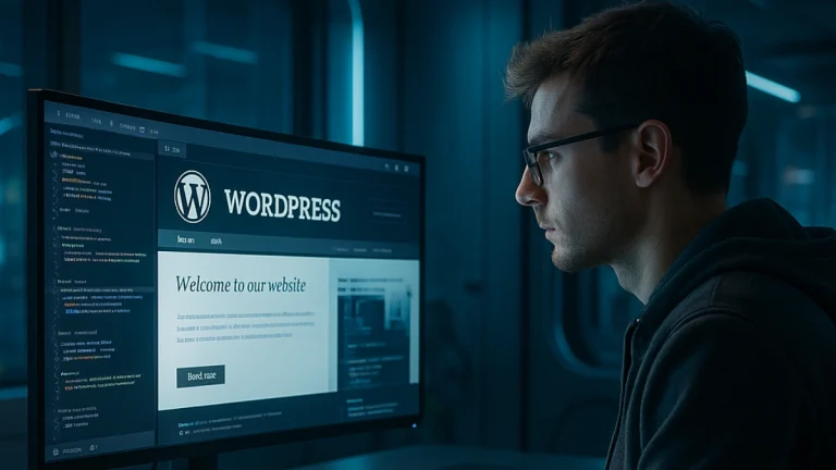 Homem programando em WordPress em ewardsolution