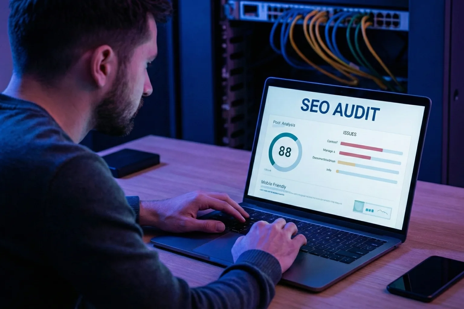 Gráfico digital a ilustrar o aumento de tráfego web qualificado e conversão em vendas através de posicionamento web.