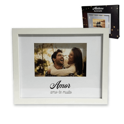 Moldura com luz "Amor amo-te muito"