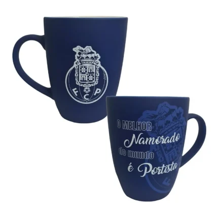 Caneca veludo azul namorado