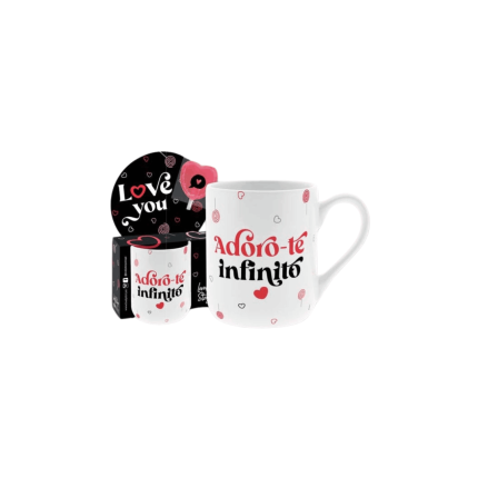 Caneca 330ml branca "Adoro-te infinito" LOVELY STORY