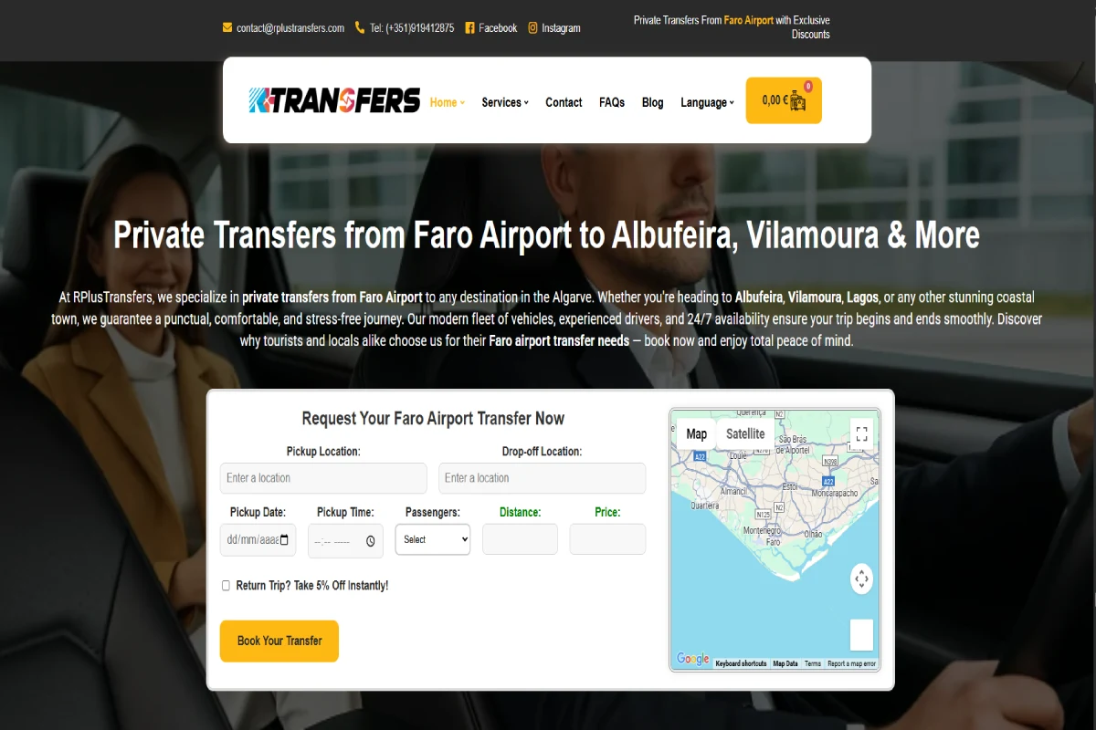 Web Design RPlus Transfers Algarve