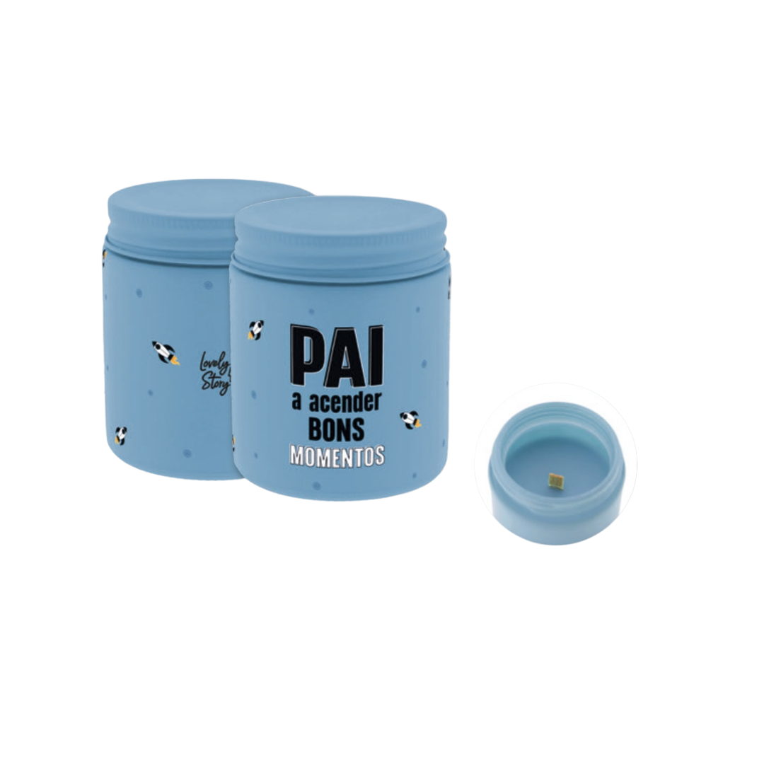 4 Vela aromática azul- Pai acender bons momentos - Image 1
