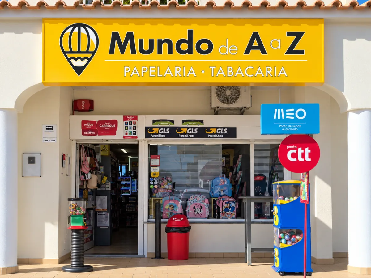 Fachada da loja Mundo de A a Z em Boliqueime